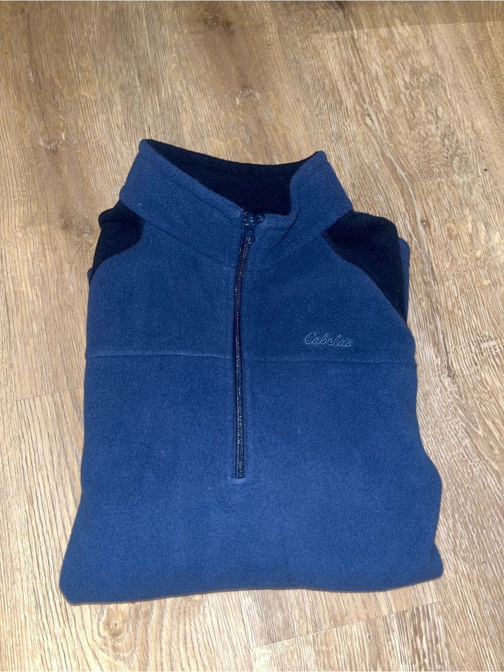 Cabela's Blue and Navy Quarter-Zip Fleece Pullover
